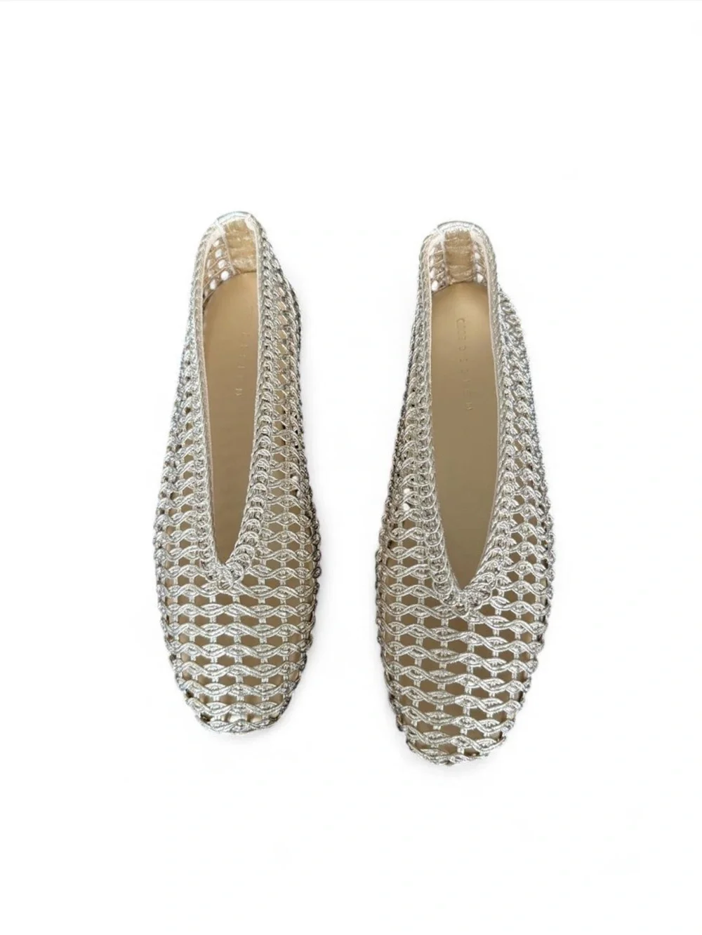 ASOS Women’s gold Woven Ballet Flats